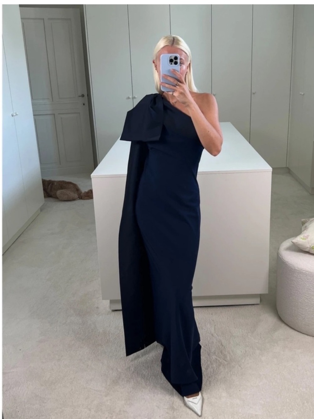 Bernadette Adrian One Shoulder Gown in black NWT